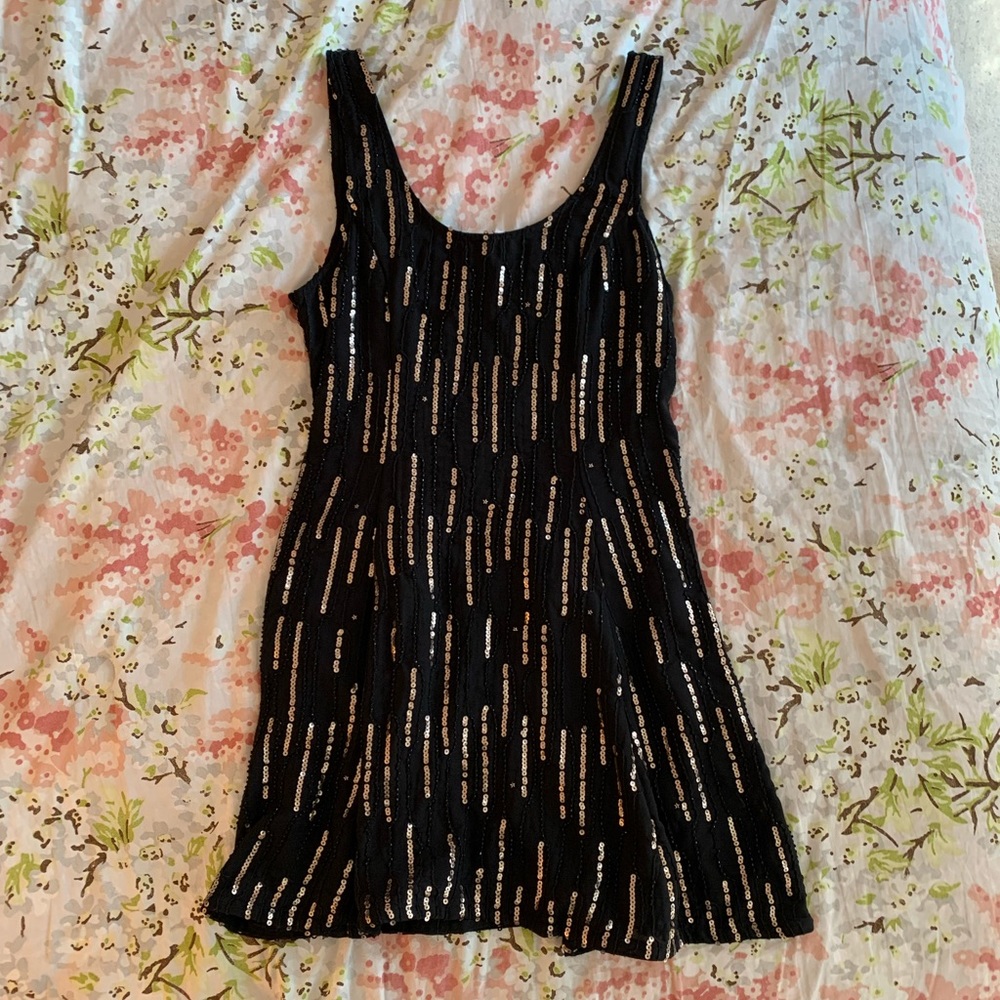 Black and Gold Sequined dress